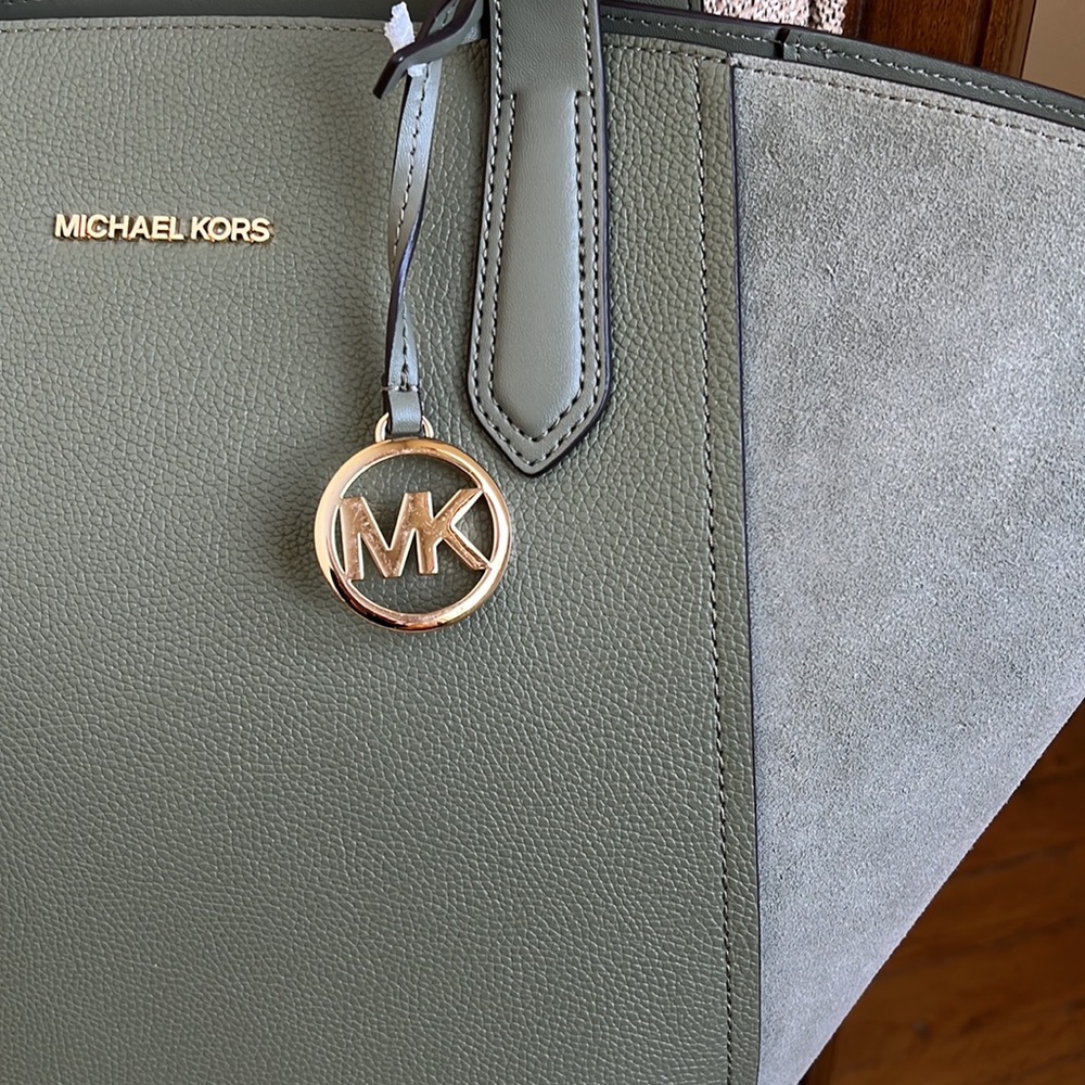 Michael Kors Portia Large Tote Leather Army Green - Picture 4 of 13